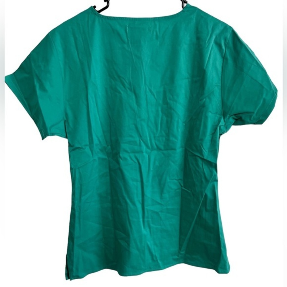 Amazon Essentials Teal Scrub Top - Size Small - Picture 2 of 2